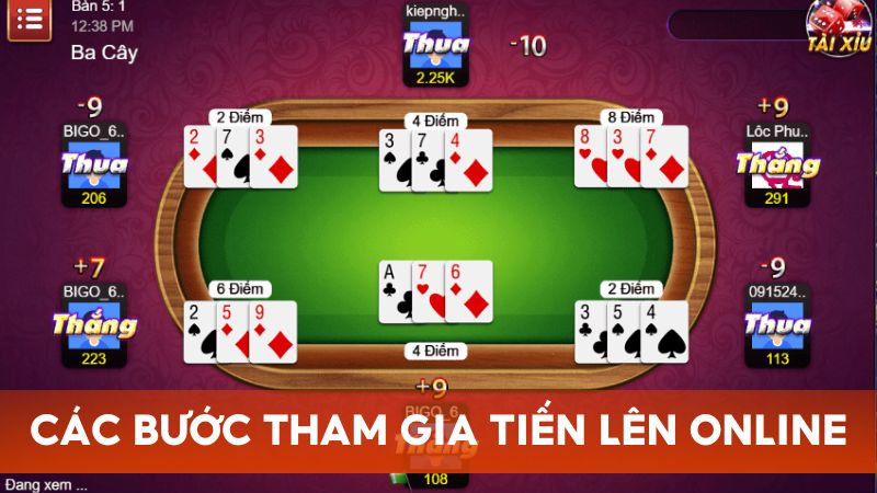 Các bước tham gia vào bàn Tiến Lên Miền Nam online trên Me88