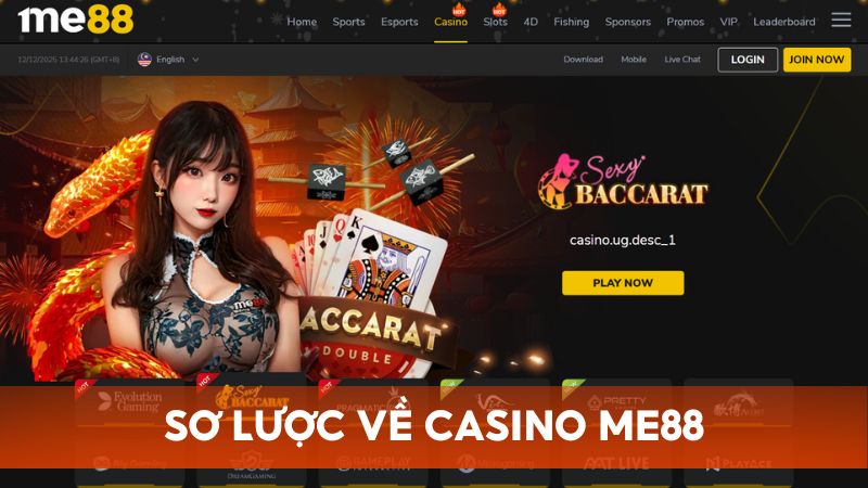 Sơ lược về casino Me88 – Sảnh cược live với hàng loạt lựa chọn hấp dẫn